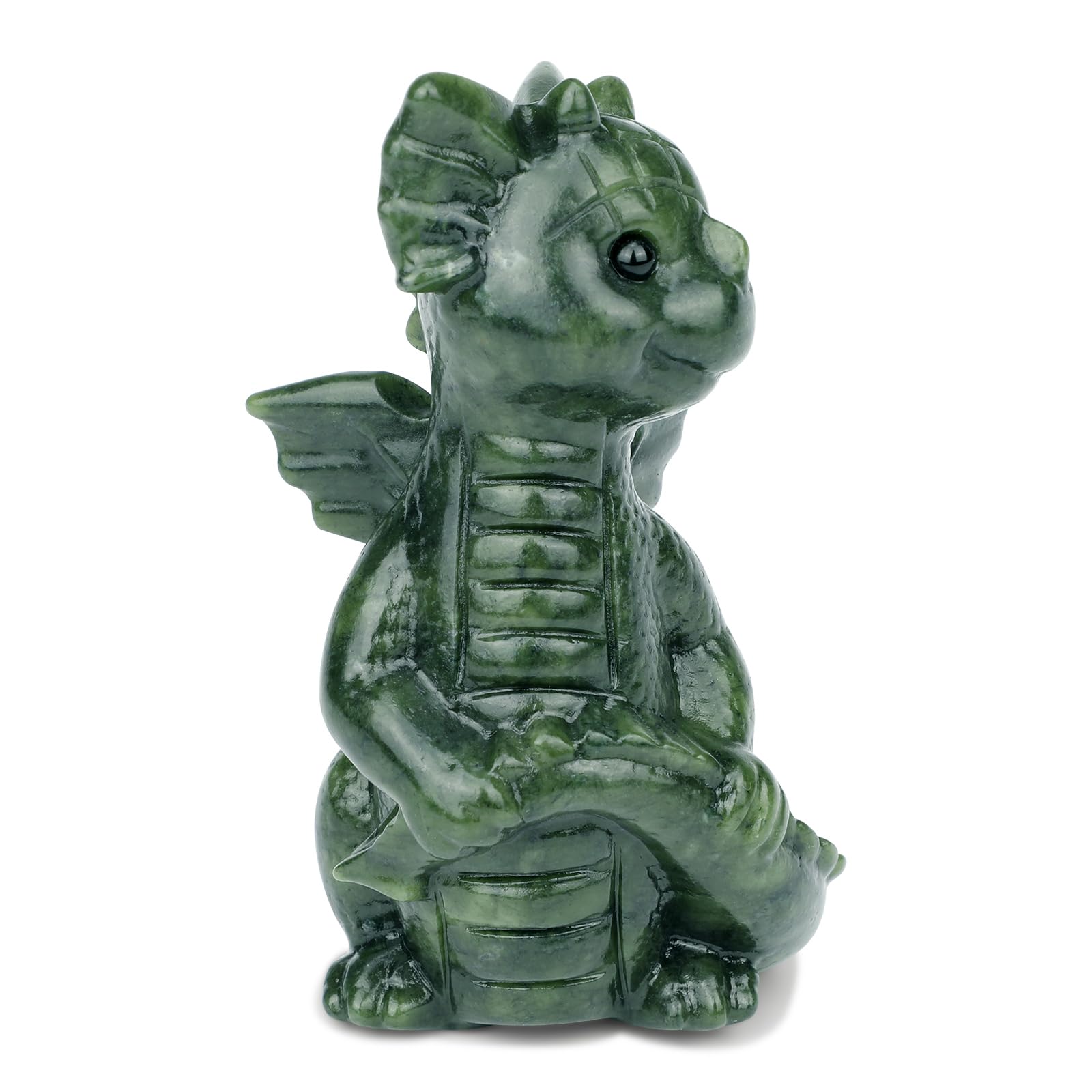 gemshan Drachenstatue – Jadedrache niedliche Statue, Figuren, kleine Kunsttier, Taschen-Tierfigur für Zuhause, Büro, Dekoration