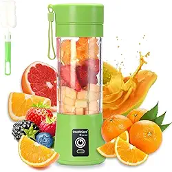 Mini Liquidificador Portátil 380ml Recarregável USB 6 laminas – Ideal para Sucos, Shakes e Smoothies (Verde)