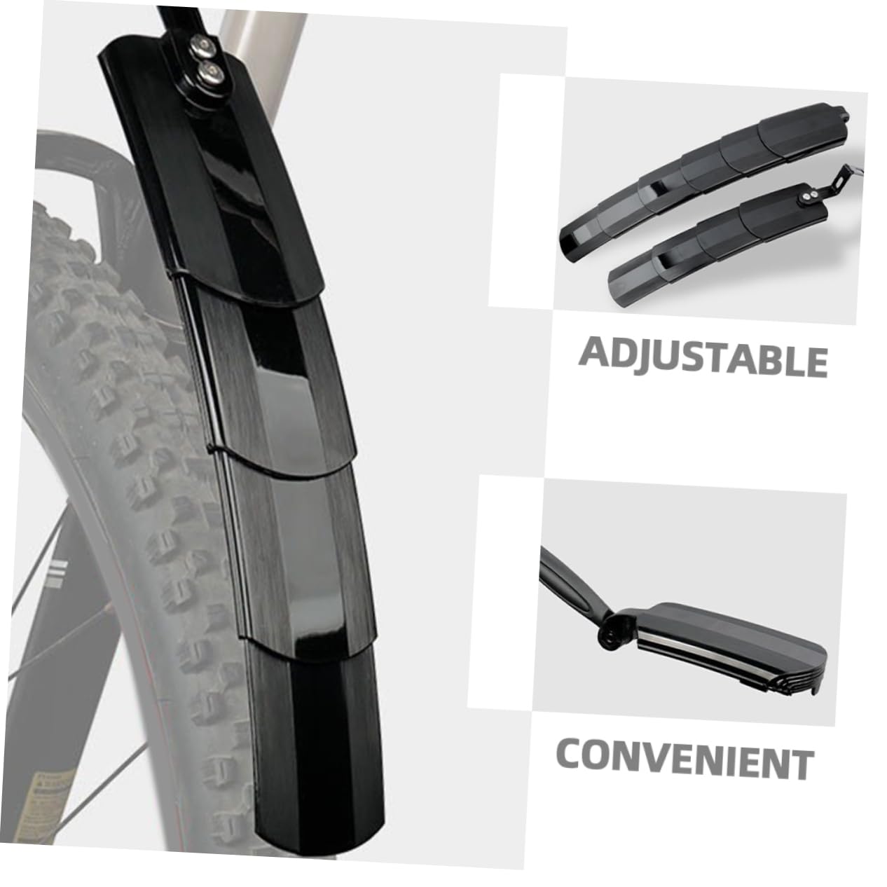 Mipcase Garde-Boue vélo Velo de Route Gravel Velo Anti poussiere Lenoir Velo Gravel Garde-Boue pour vélos vélo de Montagne Garde-Boue Solide Garde-Boue de vélo Plastique Black