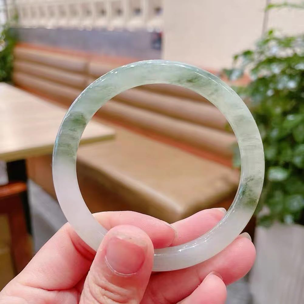 Natural Golden Silk Jade Tianshan Cui Bracelet Green bangle Half Mountain Half Water Ice Seed Floating Flower Round Strip Girl's Jade Bracelet