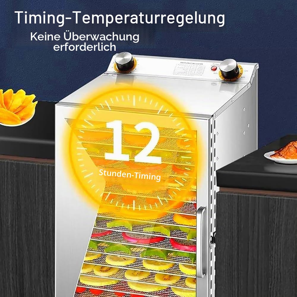 Gefrier-Trockner für Lebensmittel - Multifunktionaler Luft-Trockner für Snacks, Fleisch, Obst, Gemüse & Meeresfrüchte - Intelligente Heim-Getrocknete-Früchte-Maschine