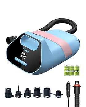 TOPUMP 充電式SUPエアポンプTPS300 エアーテント 2022最新】TOPUMP 7800mAh充電式SUPエアポンプTPS300、オート