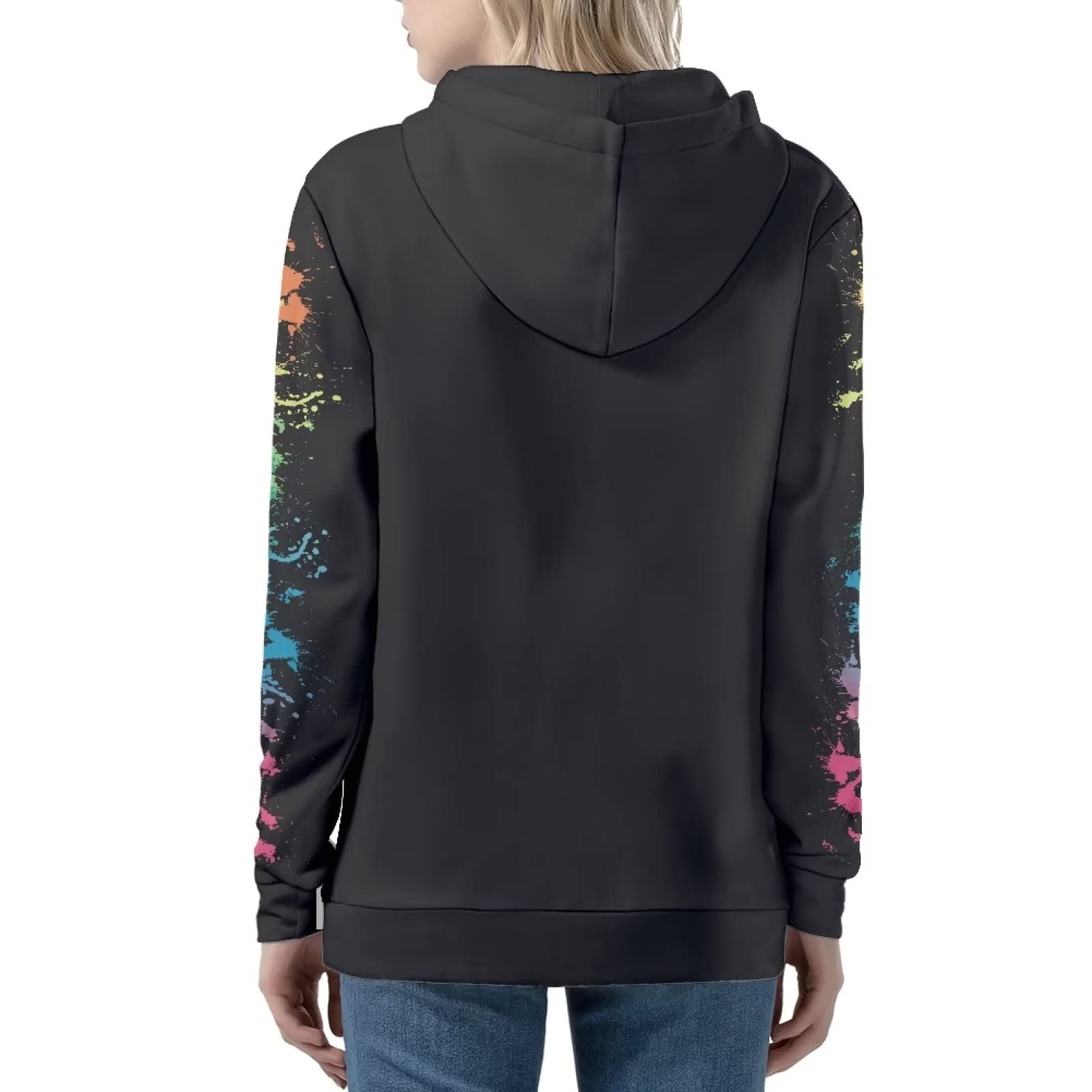 HUIACONG Damska bluza z kapturem zapinana na zamek błyskawiczny dla nastolatek sweter XS-5XL rozmiar, Słoń w sprayu Tie Dye, XS