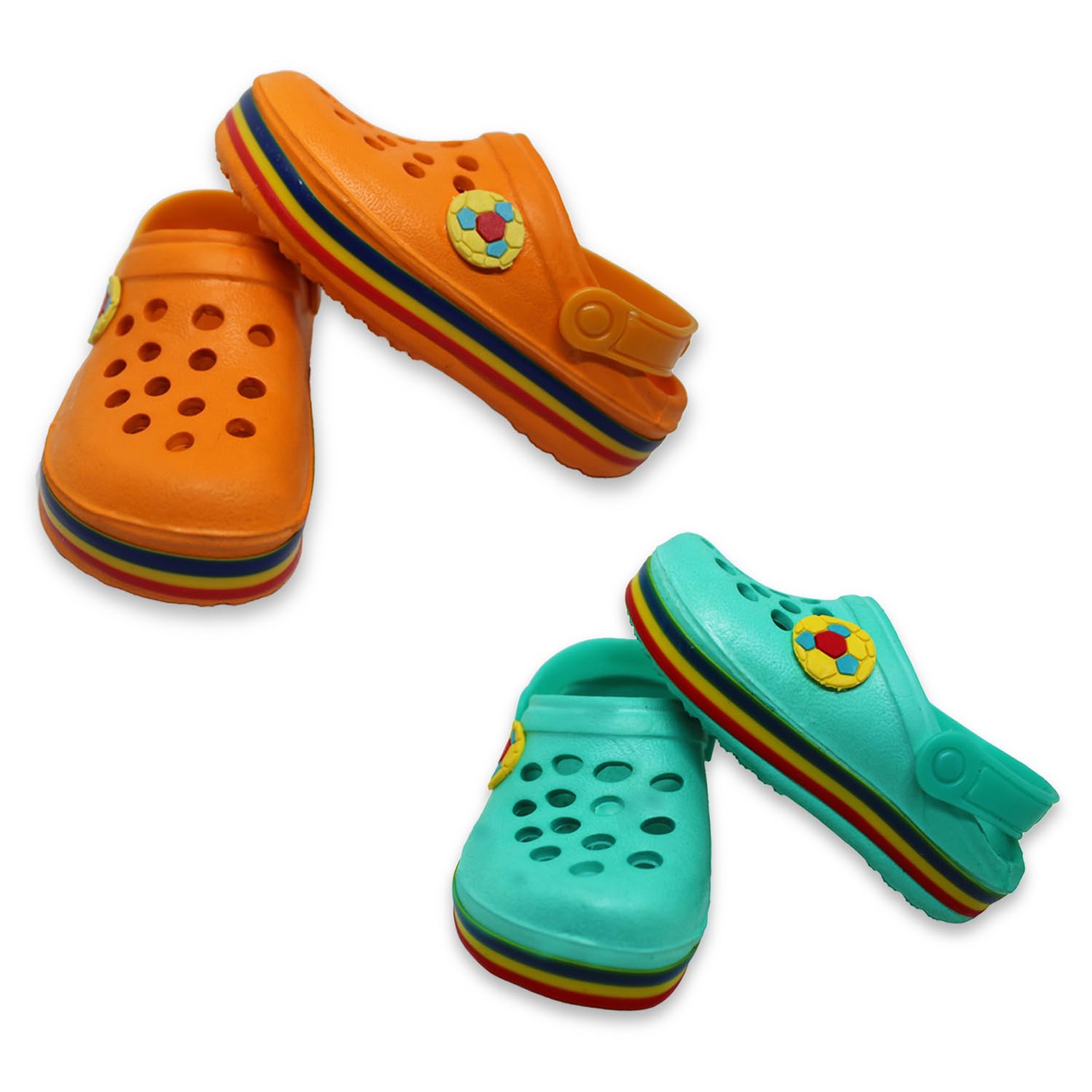 CROTUS Unisex- Child Clogs | Clogs for Kids | Kids Outdoor Footwear for Boys and Girls (Combo of 2) Colour Green and Orange, Size 7C (B0C8YXKLJC) Amazon Price History, Amazon Price Tracker