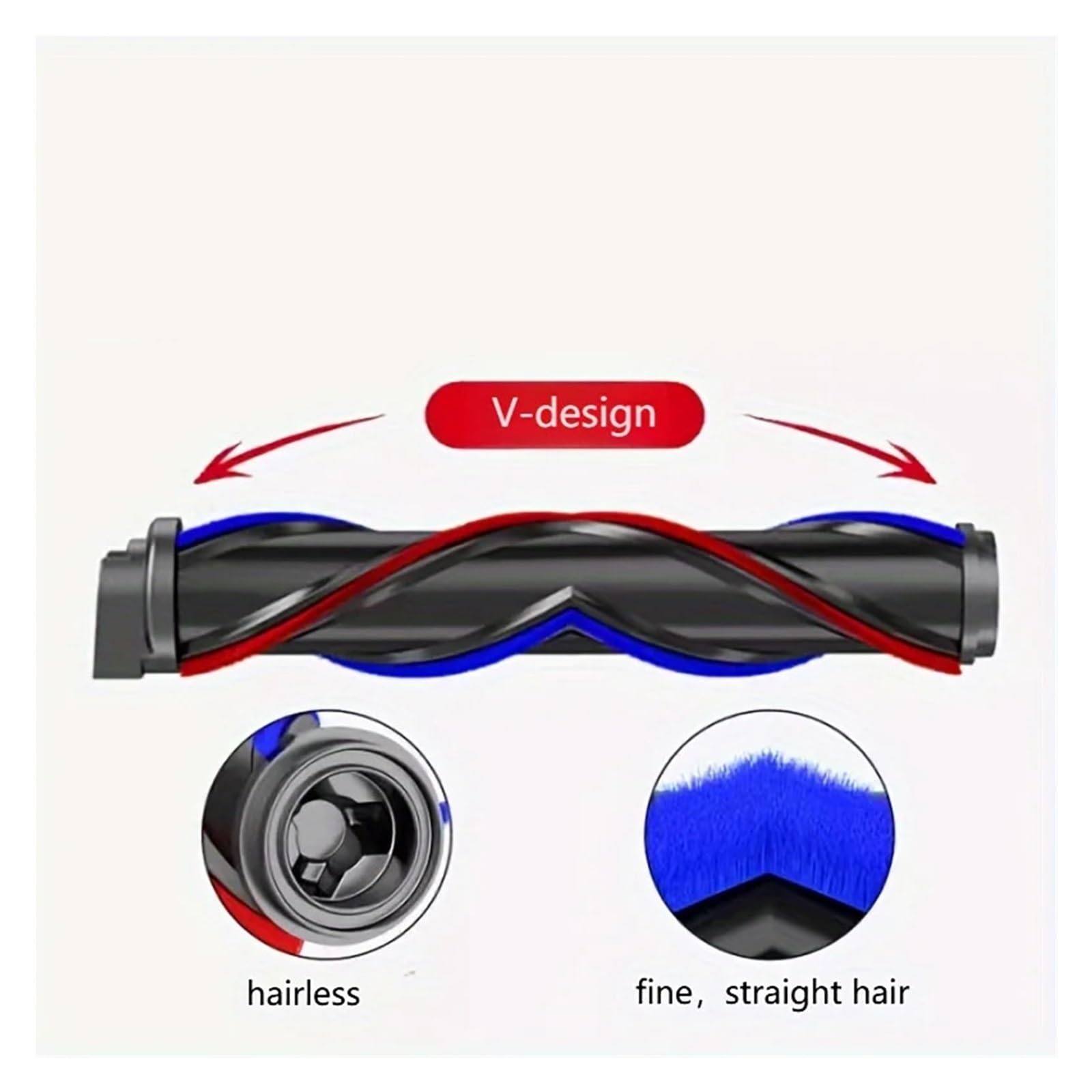 Testina A Rullo A Trasmissione Diretta A Forma Di V, Compatibile Con Dyson