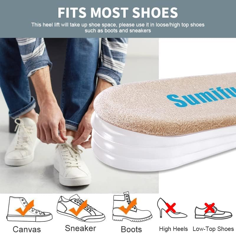 Sumifun Heel Lift, 4-Layer 1 Inch Gel Shoe Lifts for Women Uneven Legs, Adjustable Orthopedic Heel Lifts for Heel Pain and Leg Length Discrepancy, Heel Wedge Inserts 1/4" 1/2" 3/4" (Size S, Beige) - Image 4