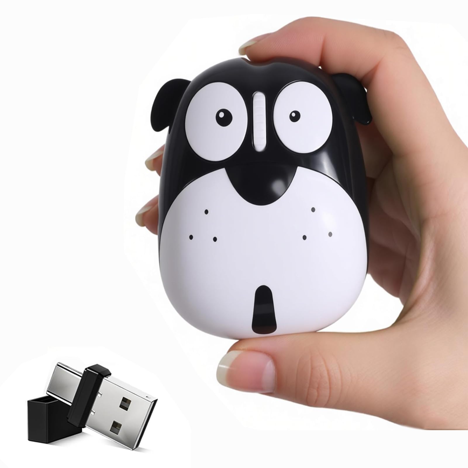 Ratón inalámbrico silencioso con doble conector USB y USB C recargable 8