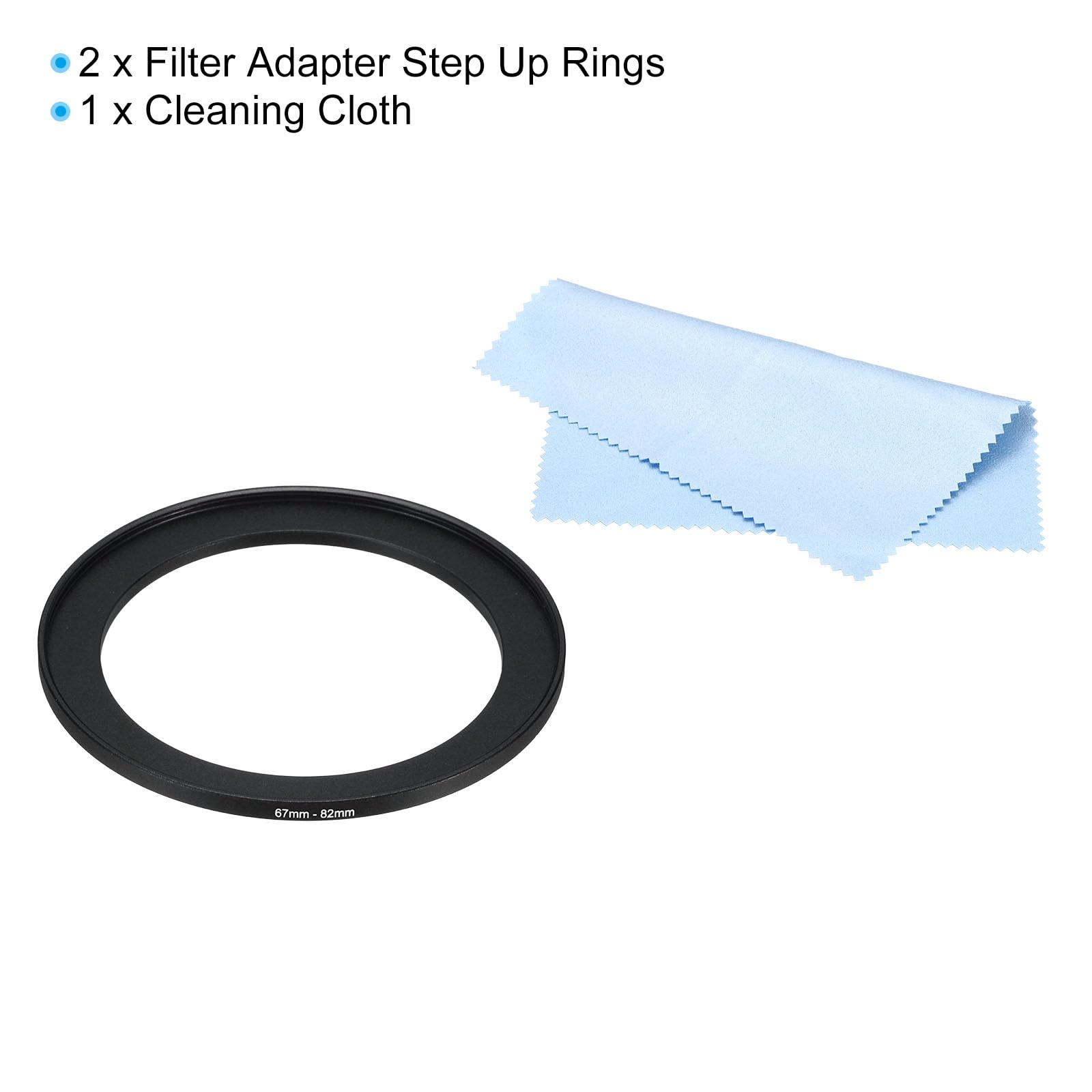 PATIKIL 67mm-82mm Metal Step Up Ring with Cleaning Cloth - Image 3