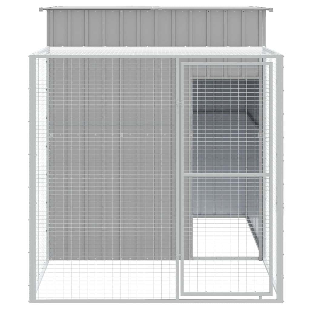 vidaXL Pollaio Area Corsa Grigio Chiaro 165x251x181 cm Acciaio Zincato