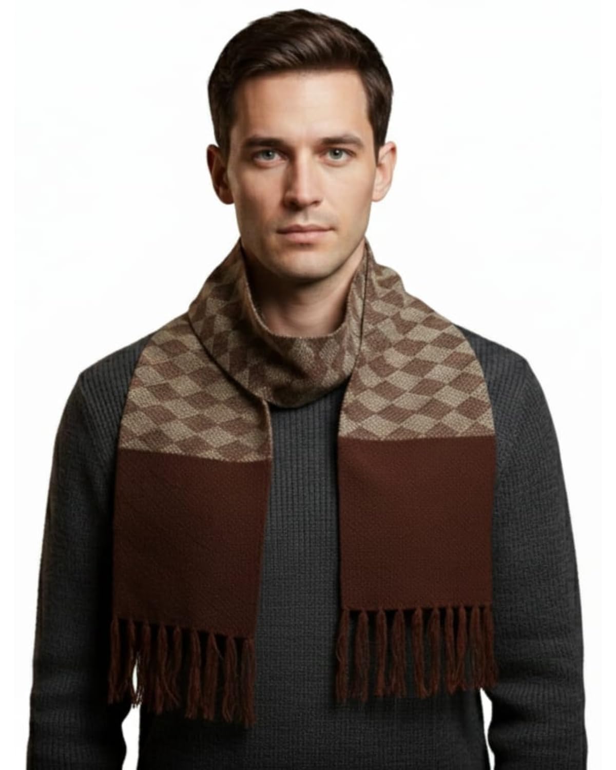 Men's & Women's Pure Wool Striped Winter Scarf | Ultra-Soft Warm Knitted Muffler with Fringe Tassels | Multi Color Design-image-29