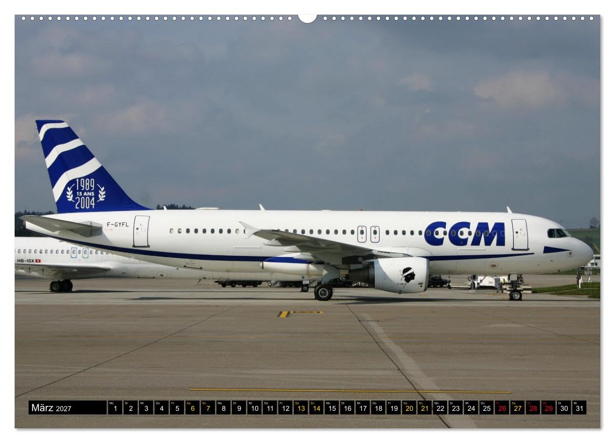 CALVENDO - Airbus Airliners (hochwertiger Premium Wandkalender 2027 DIN A2 quer), Kunstdruck in Hochglanz: Die Airbus Familie deckt heute das ganze Airline Spektrum ab.