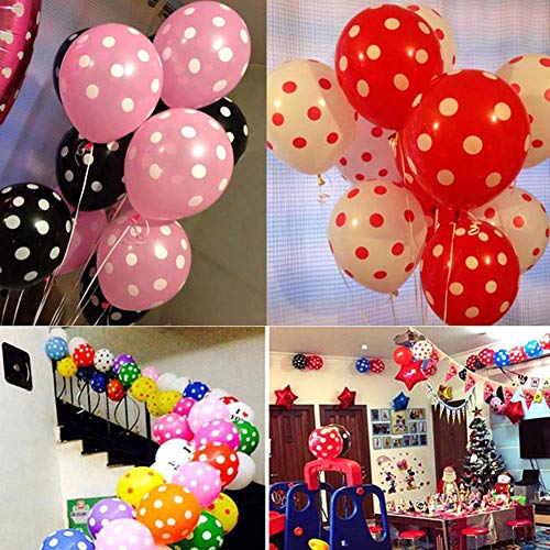 Cunnikku QQ-1 50 Pcs Rainbow Polka Dot Balloons Kit - 12 Inch(30.48Cm) Multicolor Polka Dot Latex Balloons For Happy Birthday Baby Shower Wedding Christmas Casino Party Decorations thumb #2