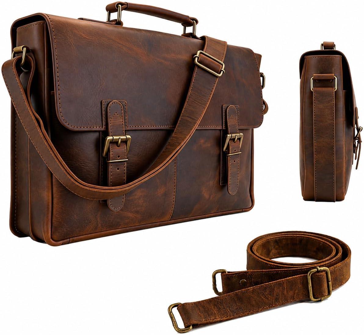 Crossbody Bag - Handmade Full Grain Buffalo Leather Shoulder Bag