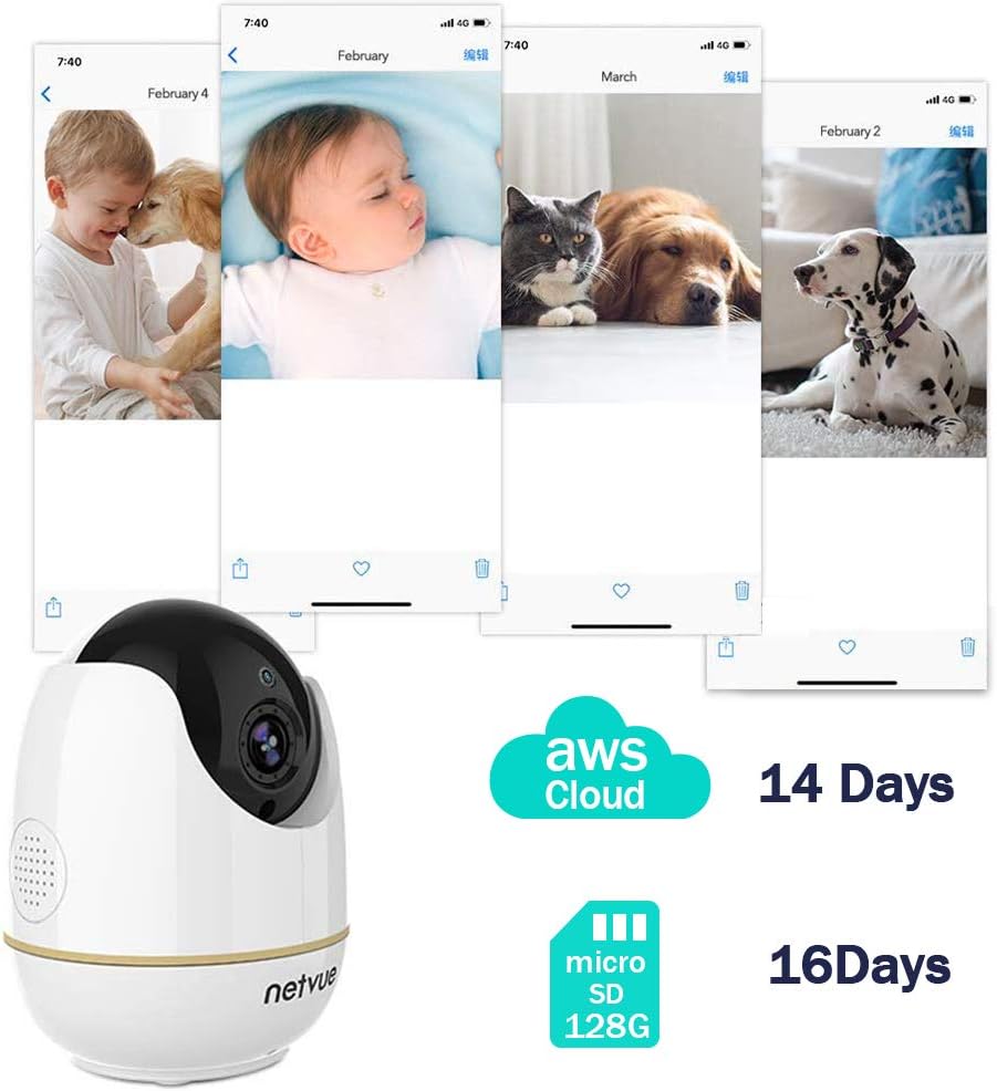 Amazing 🔥 Netvue Indoor Camera, Enhanced Security Camera with Advanced AI Skills for Pet/Baby/Nanny, 1080P FHD 2.4GHz WiFi Night Vision Home Camera, 2-Way Audio Dog Camera, Cloud Storage/TF Card, White