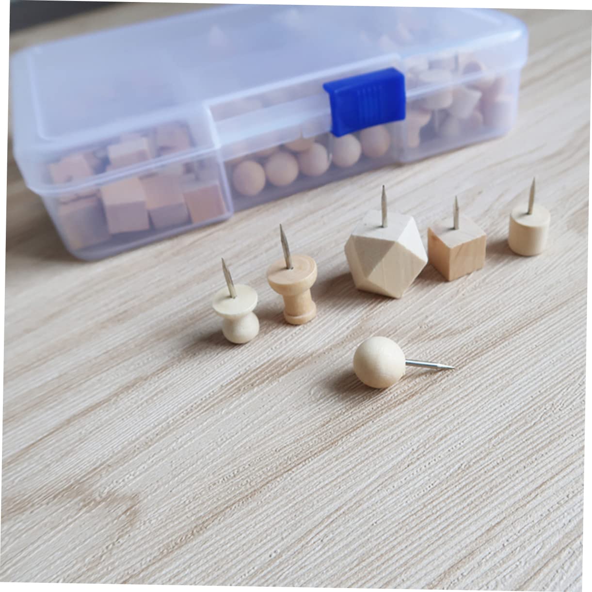 EXCEART 345 STK Foto drücken Holz-Stecknadel bürodeko büro Dekoration Holzkarte dekorative Reißzwecken runde Stecknadeln Daumennägel Facettenreich Kartenstift Positioniernadel Korkplatte