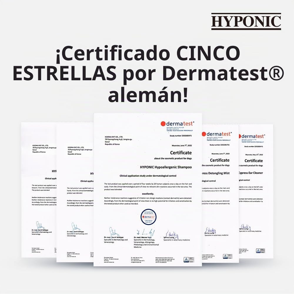 HYPONIC Champú para Perros de Terapia Natural hipoalergénico (iluminación, 10.1 oz) - Champú para Perros iluminador Cotton-Blossom Azul