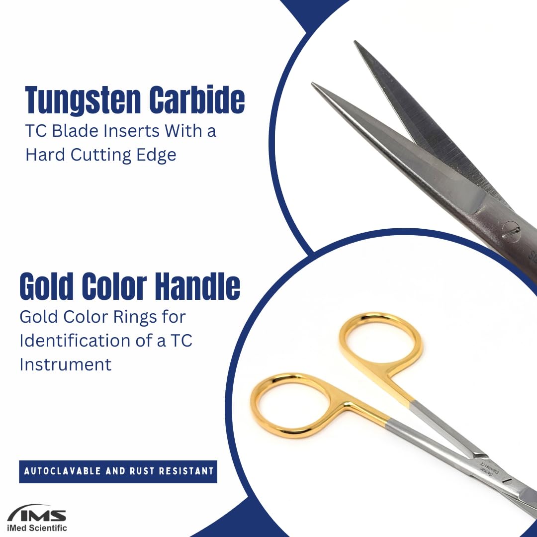 Tungsten Carbide TC Micro IRIS Scissors Sharp/Sharp Blades for Fine Precision Dissecting 4.5