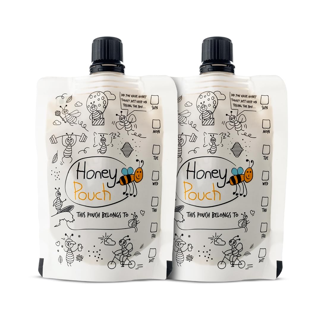 Raw Honey Pouch Pack of 2 |100% Natural Cold Processed Organic Honey |Sourced from forests of Bengal |Fresh Honey |Immunity Booster |No Added Sugar 100% Certified & Tested (70 gm Each)