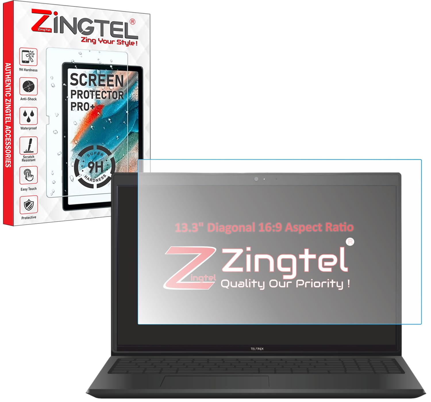 ZINGTEL Matte Anti Glare Screen Guard Compatible With Laptops With 13.3" Inch Diagonal with 16:9 Aspect Ratio 9H Hardness Screen Protector Not a Tempered Glass, Screenguard Size : 295 mm X 166 mm