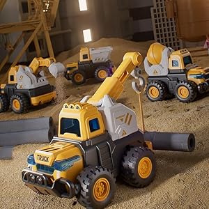 4 PCS Inertia Car Toys for 3 Years Old Boys Girl, Construction Vehicle Trucks Toys Toddler Toys Age 3-5, Press and Go Car Toys for 3 4 5 6 Years Old Boys Girls Birthday Gifts, Baby Toys 12-18 Months