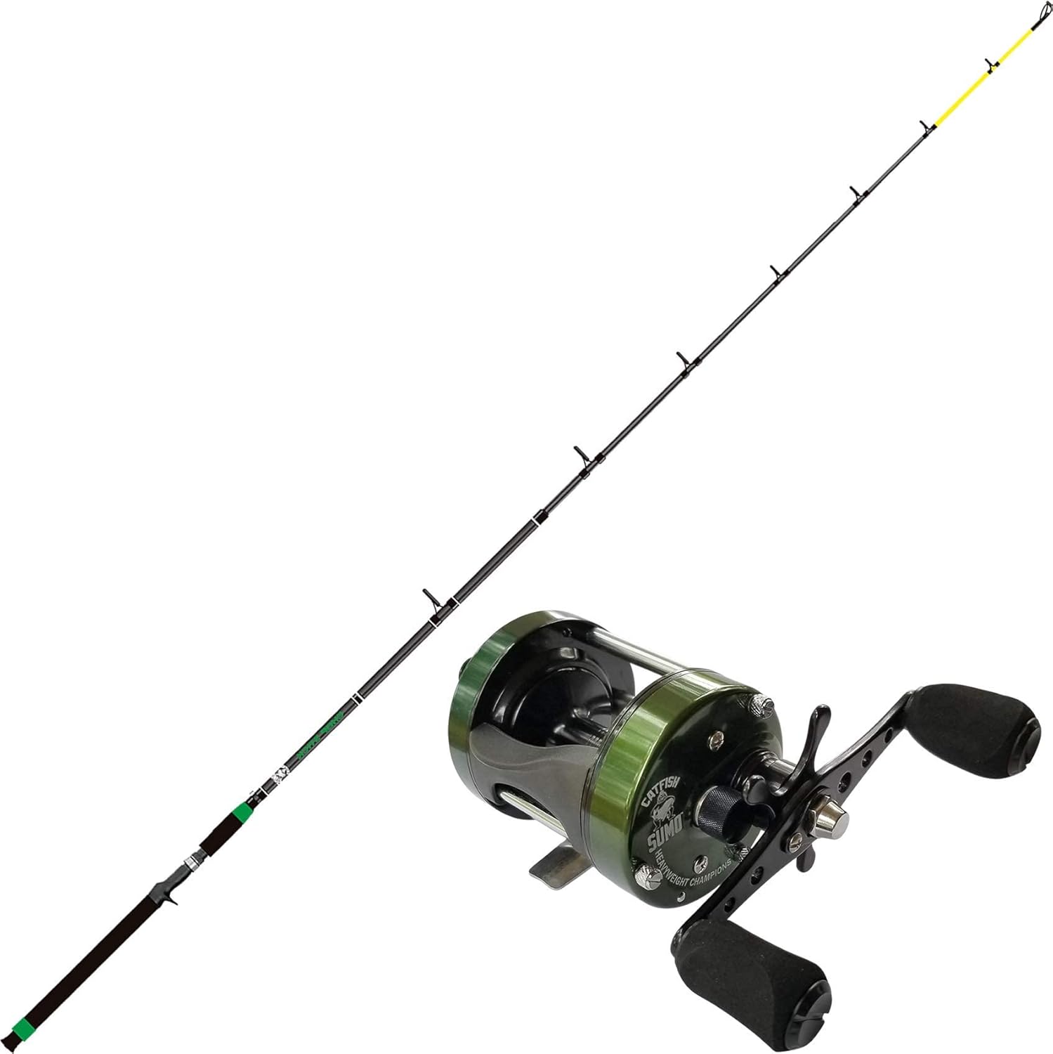 Combo Deal: Chop Stick + Heavyweight Championship Reel, Strong Enough for Trophy Catfish, Sensitive Enough for Channel Catfish