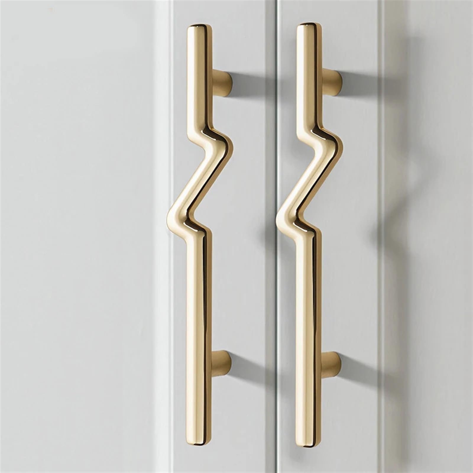 Poignées d'armoire de cuisine argentées en zinc massif au design luxe