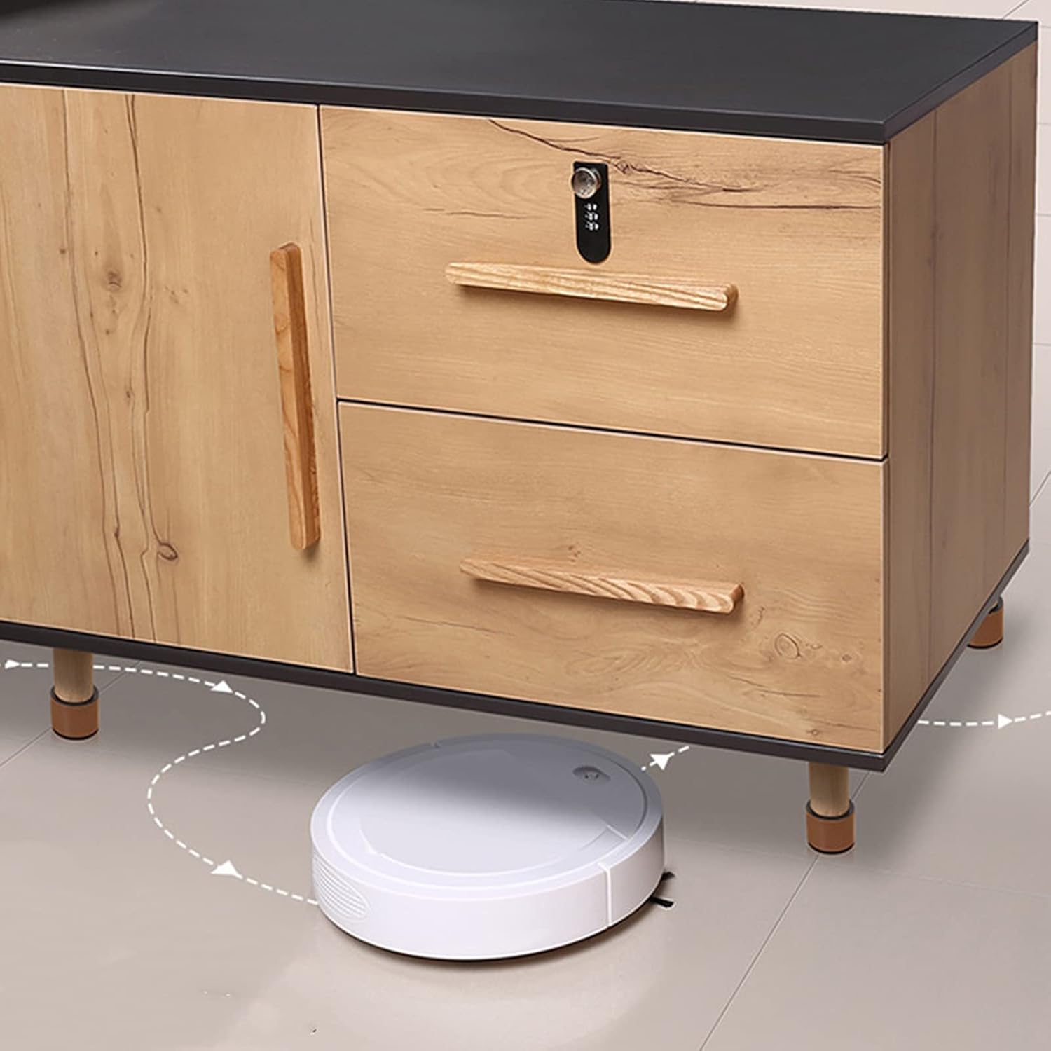 Set of 4 Furniture Legs, Carbon Steel Furniture Risers, Self-Adhesive Bed Raisers Desk Risers Supports 20,000 lbs, for Cabinet Sofa Chair TV Stand Workbench (5.7x10cm/2x4in,Round B