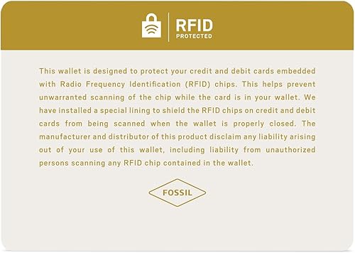 Miniatura 5 de Fossil Billetera plegable de cuero con bloqueo RFID para hombre de gran capacidad