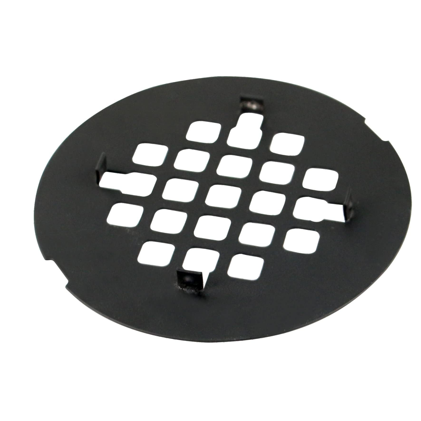 Cubierta de desagüe de ducha a presión negra, rejilla redonda para colador de ducha de 4-1/4 pulgadas de diámetro exterior, fácil de instalar, acero inoxidable, negro mate 5