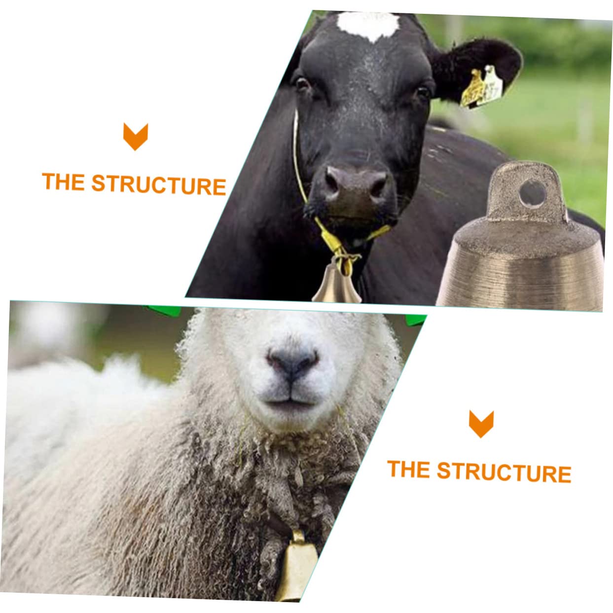 Gatuida 4pcs DIY Farm Bells Large Cow Bells for Sheep Horse Loud Cattle Farm Accessories