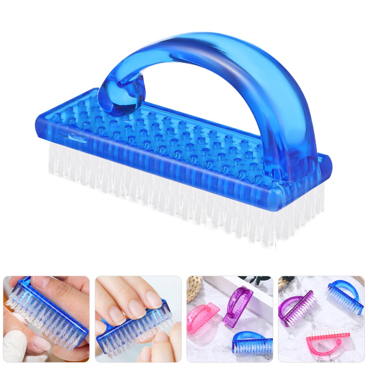 12pcs Handle Grip Nail Brush Cleaner Set for Hands and Feet, Small and Lightweight Manicure Brush with Nylon Bristles and Pp Handle, for Business Trips and Kitchen Use