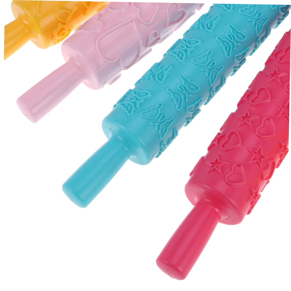 LABRIMP Rodillo De Amasar Con Patrón En Relieve Para Hornear 8 Piezas Rodillo De Plástico Multifuncional Para Decoración De Pasteles Con Fondant