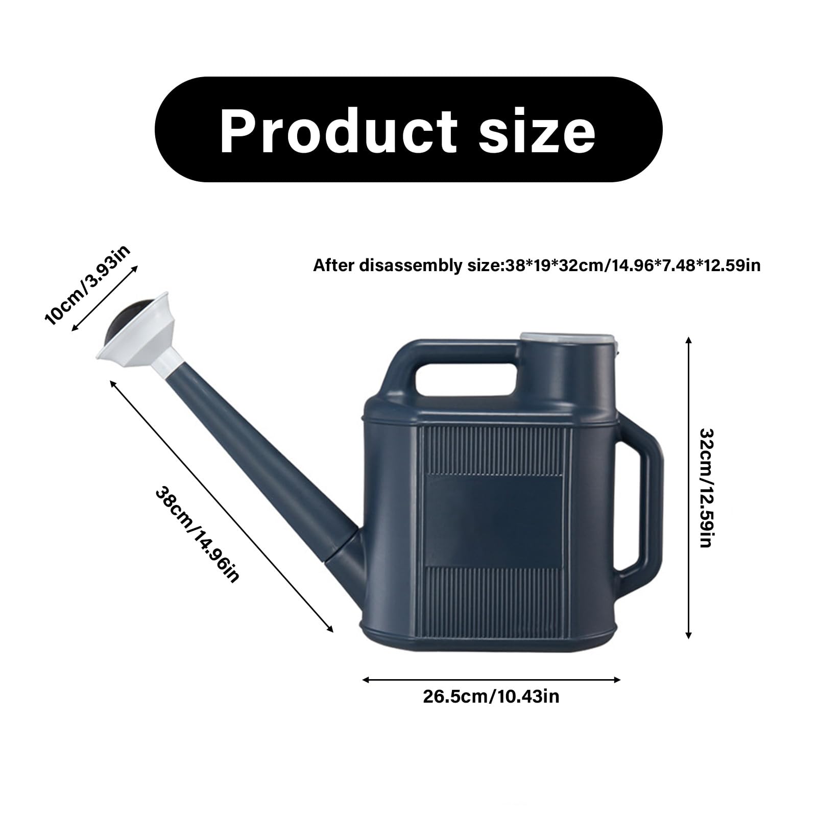 Arrosoir à long bec avec buse de douche amovible 10 L pour l'entretien des plantes d'intérieur et d'extérieur