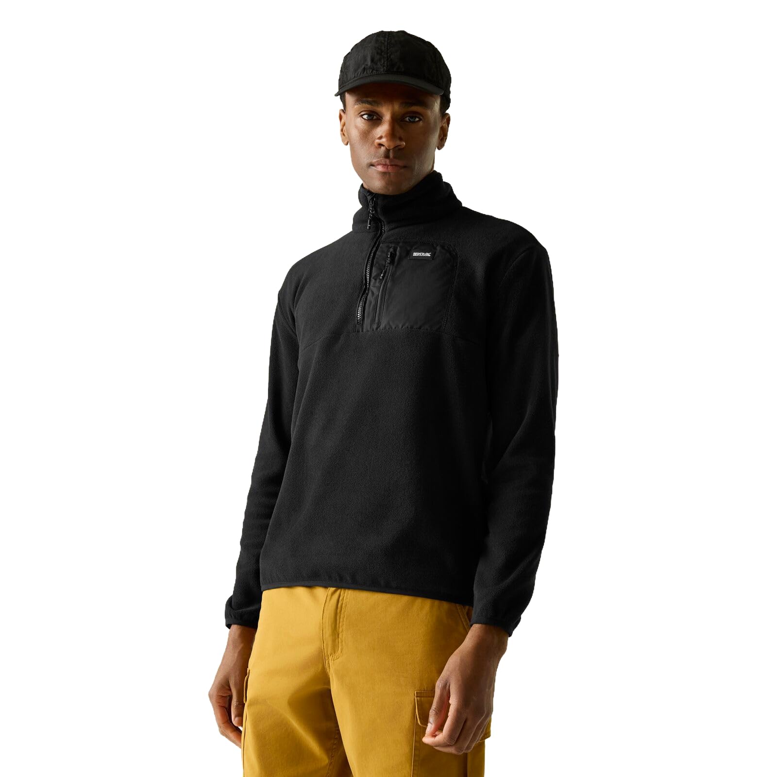 Regatta Women's Black Mens Frankie Fleece Half Zip Anti-Pill Warm Midlayer Microfleece Top