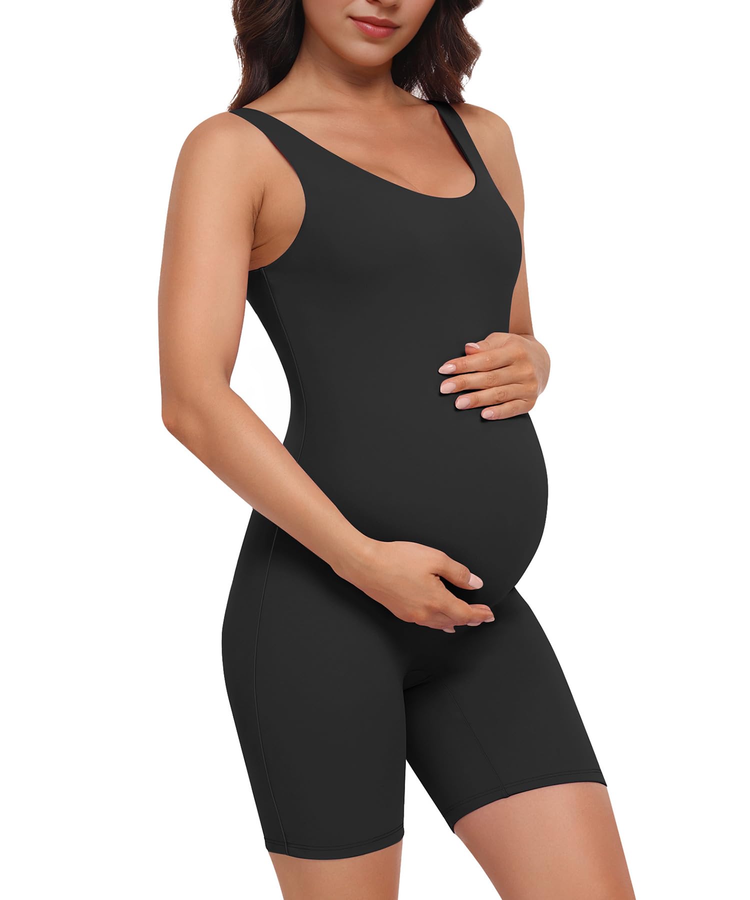 LOVE 3000Maternity Shorts Jumpsuits for Women | Soft Pregnant Bodysuit Sleeveless Athletic Romper Workout Yoga Unitard