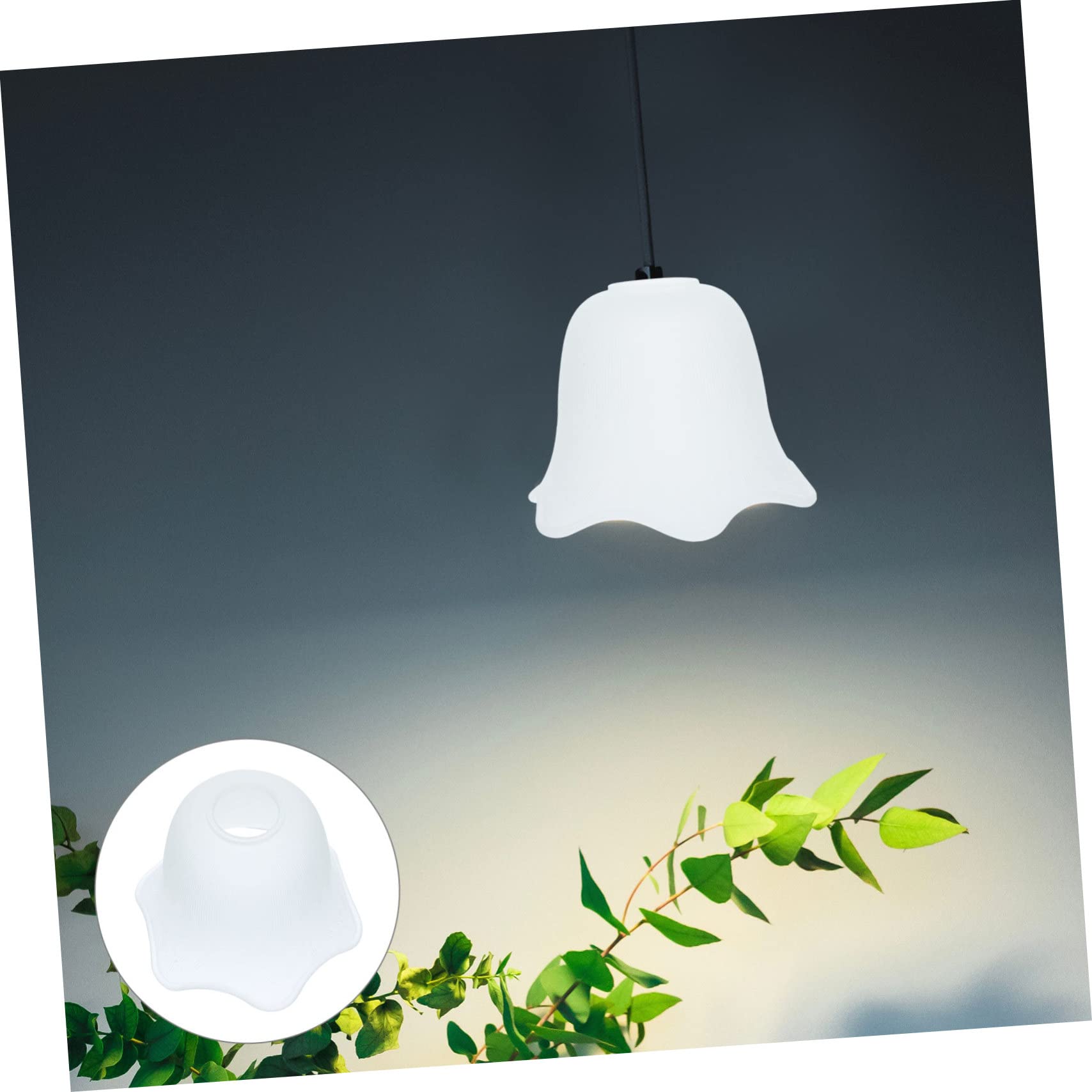 Abat-jour en Verre Décoratif Créatif Blanc, Lot de 2 Pièces