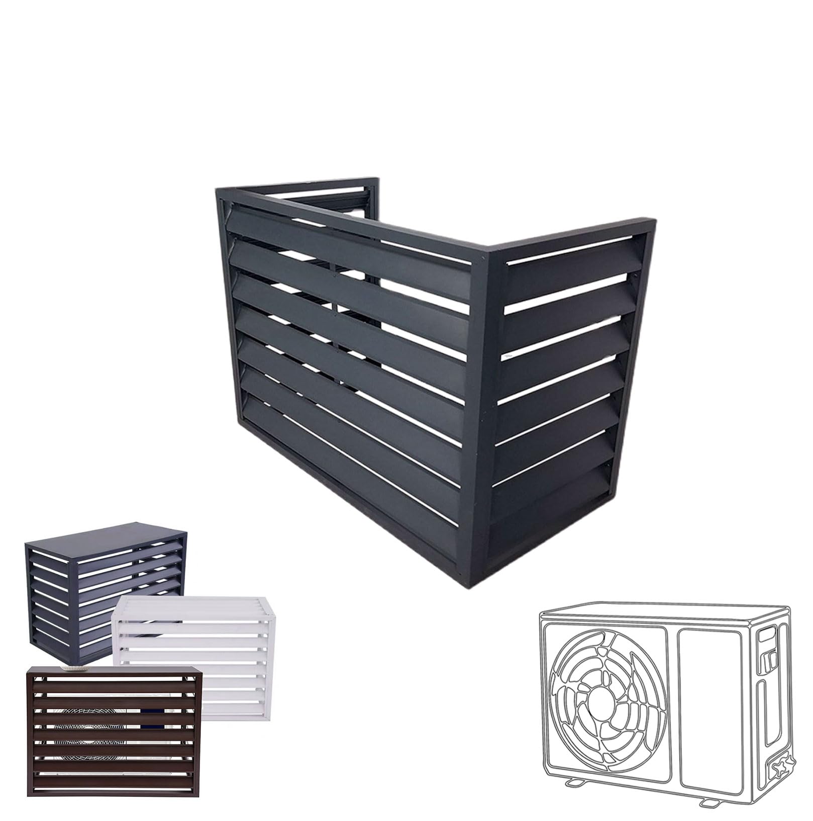100*70*50(1.5P) cubierta aire acondicionado exterior Rejilla Para Aire Acondicionado Aluminio Puesto De Flores Impermeable ​Persianas Estante Para Plantas de alta capacidad de carga