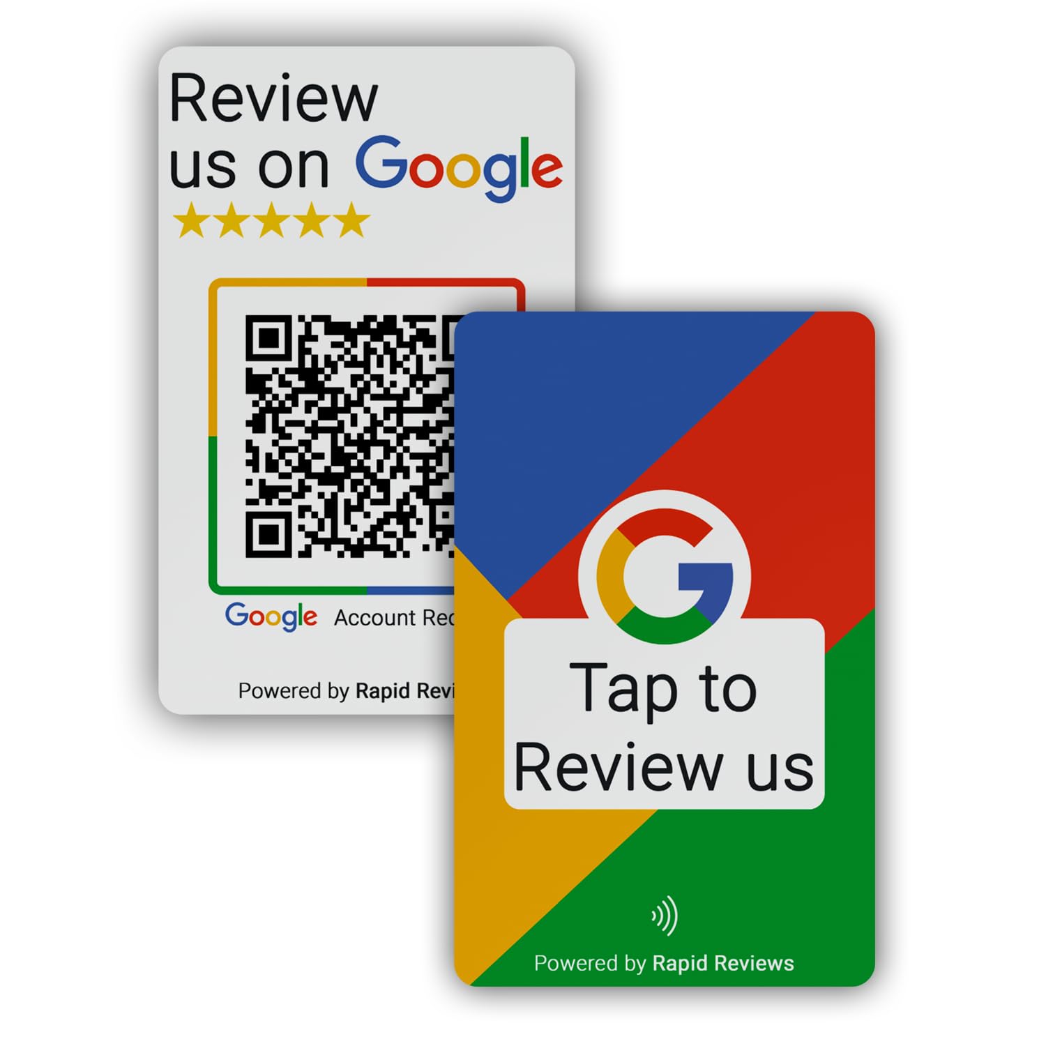 Review us on Google NFC & QR Contactless Card (Colourful, Credit Card (2 Pack))
