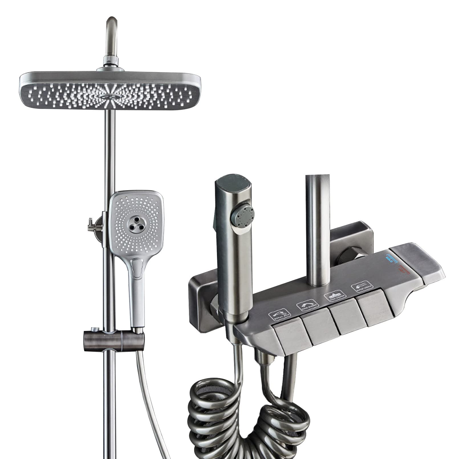 Pommeau de douche haute pression avec main et flexible de douche 3 réglages