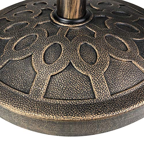 ALLADINBOX 18\" 26.5-lbs Outdoor Living Heavy Duty Round Antiqued Patio Umbrella Base,Bronze