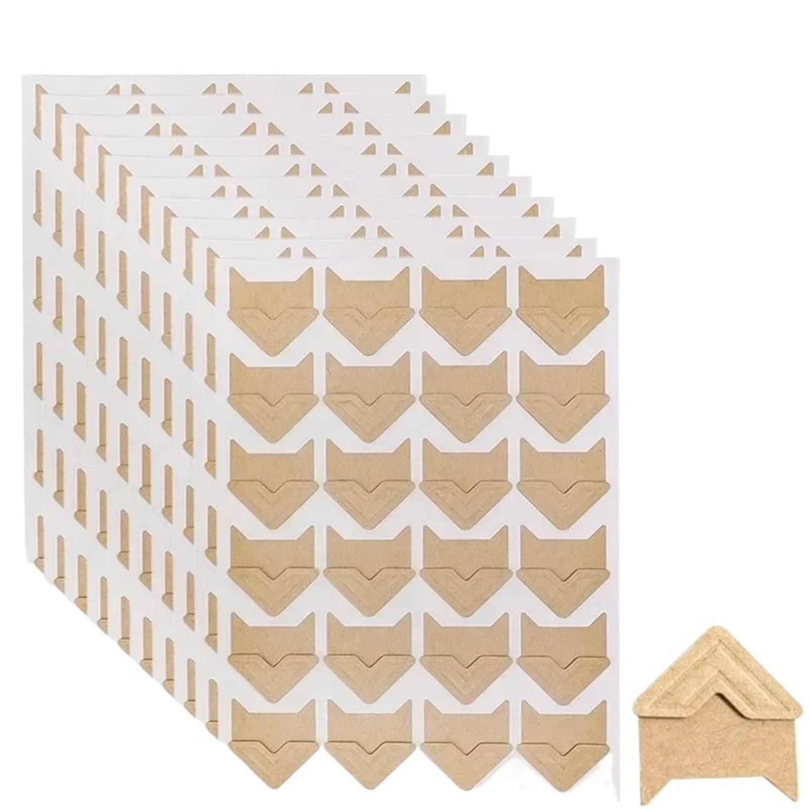 Gwyzax Self Adhesive Photo Corners 240-2400PCS Photo Corner Sticker Kraft Paper DIY Vintage Stickers for Self-Adhesive Photoes Album Scrapbooking(Buff-240pcs)