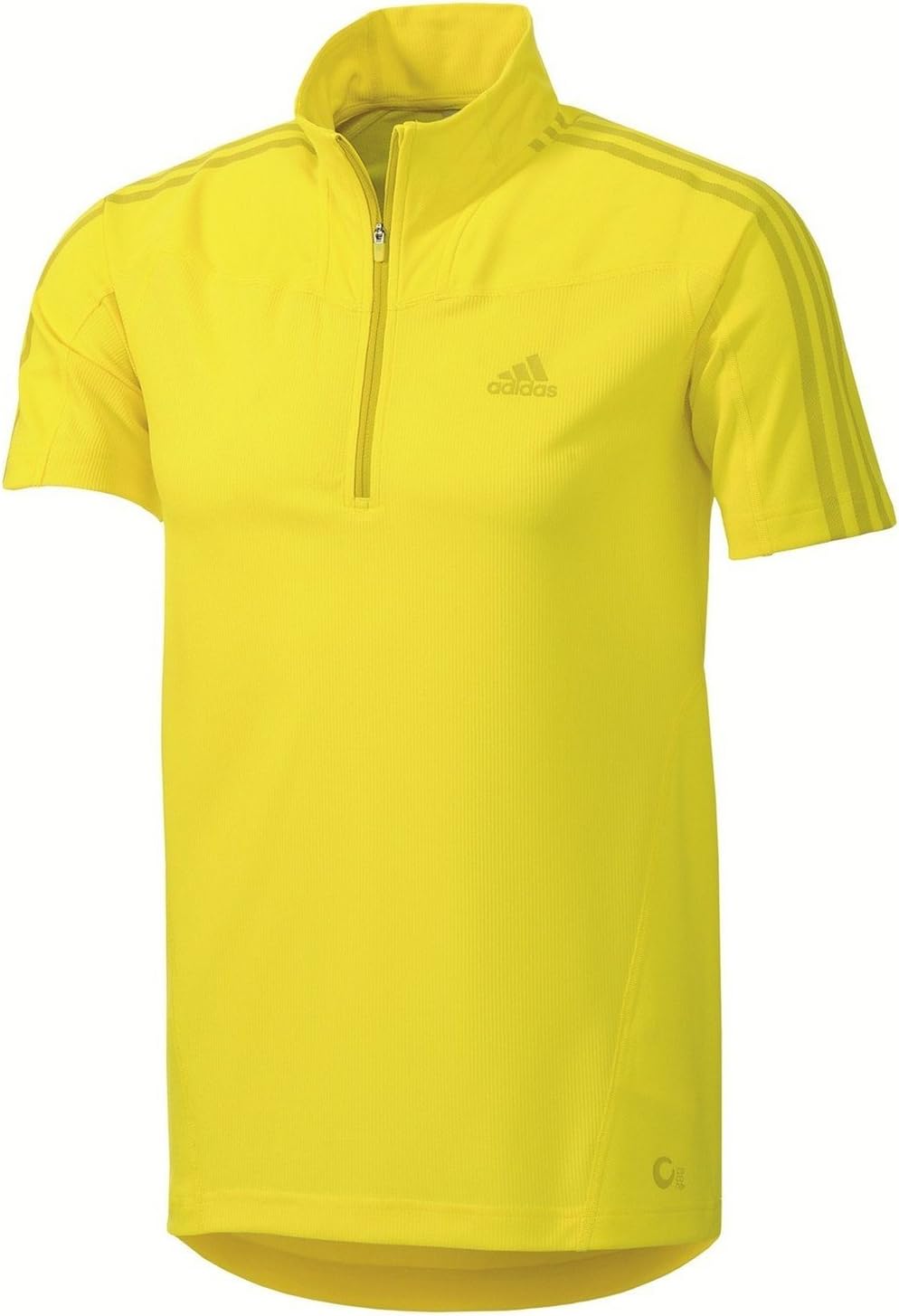 adidas Z18565 Men's Vivid Yellow Ts Short Sleeve 1/2 Zip Tee