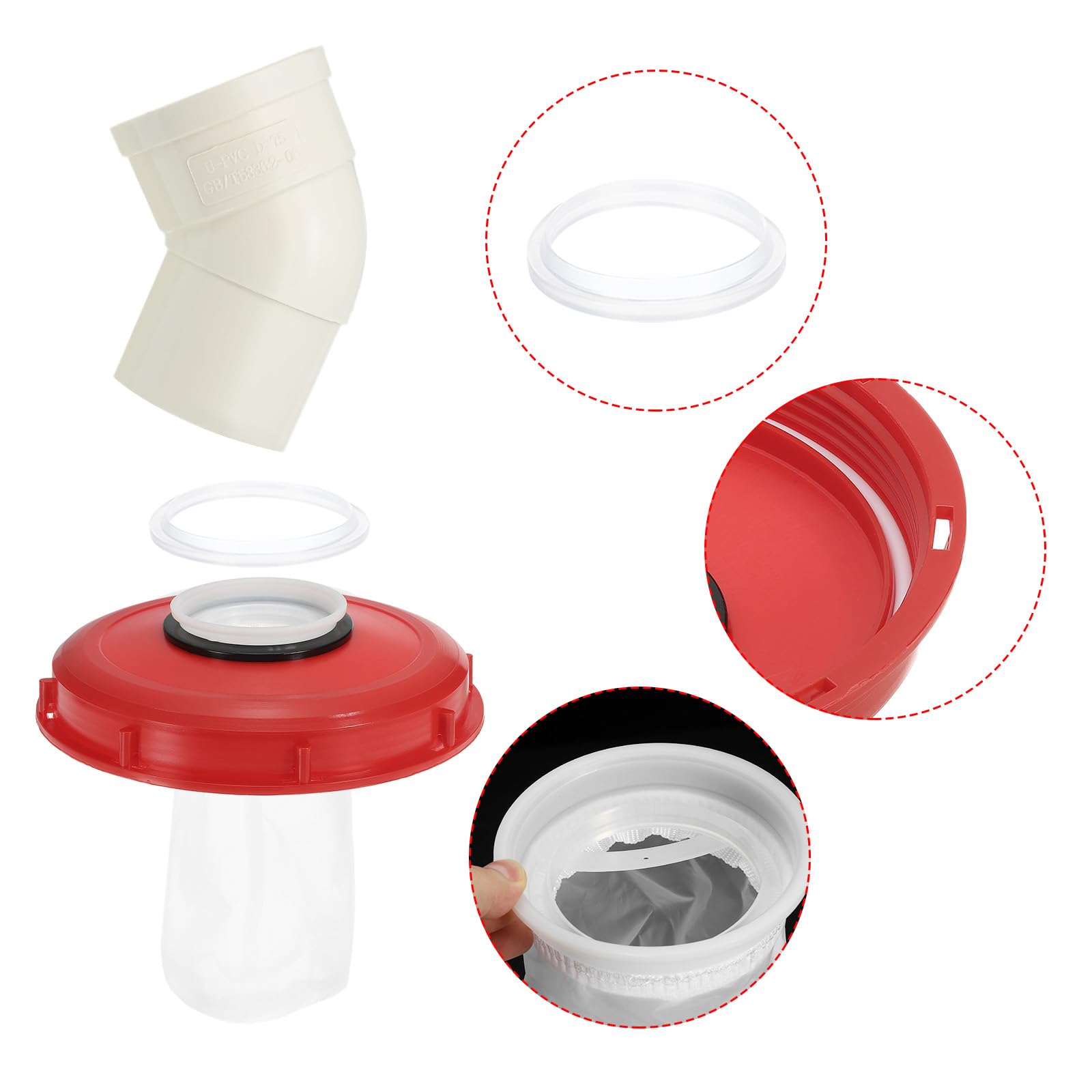 PATIKIL 45° IBC Lid Filter Cover 245mm Plastic Ton Barrel Cover with Washable Nylon Filter IBC Tote Hose Adapter IBC Tank Container for Rainwater Tank Rain Tank 1000L IBC Tank - Image 3