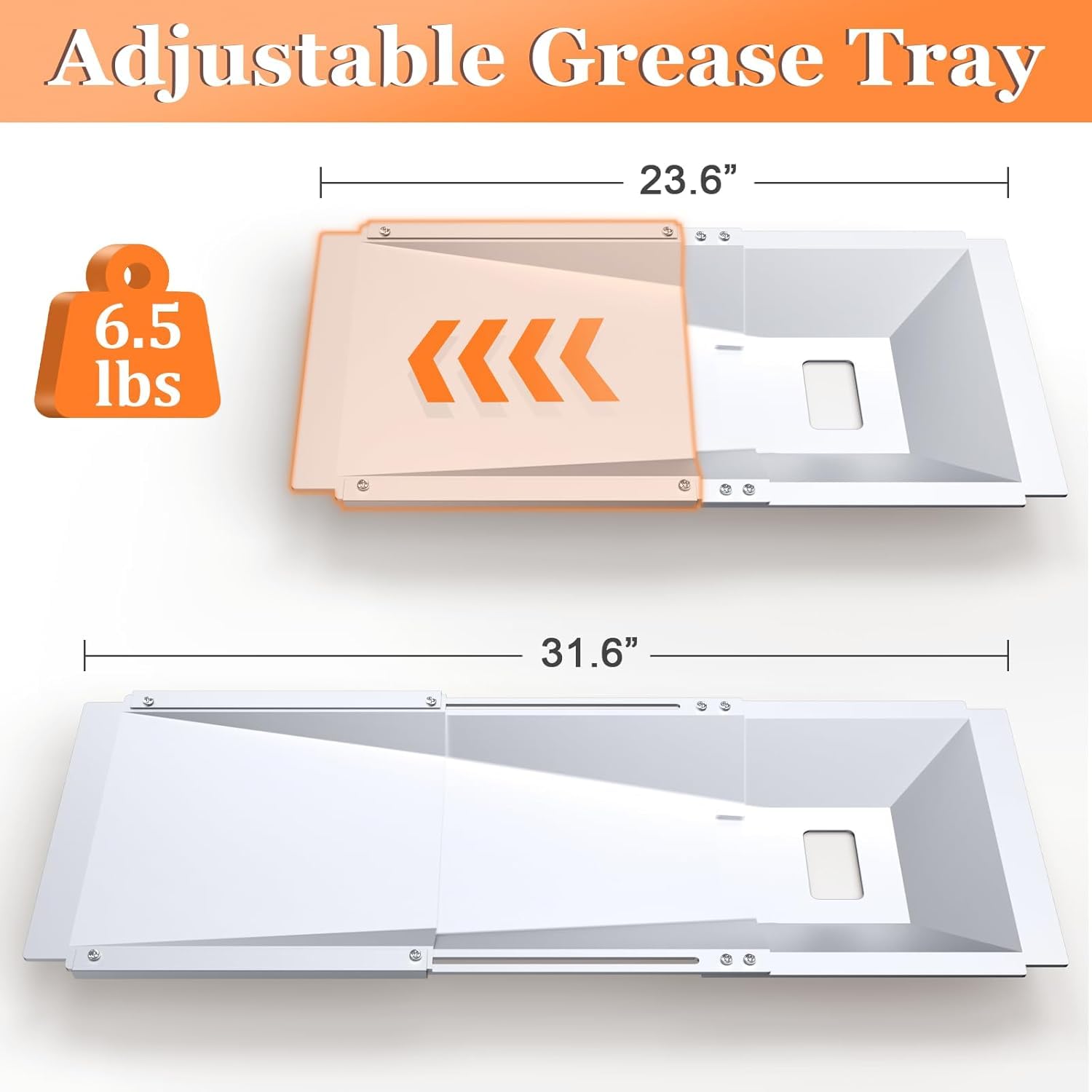 Uniflasy Bac à Graisse Universel avec bac de récupération pour Nexgrill, Charbroil, Dynaglo, Kenmore, BHG, Grill Master, Backyard, bac d'égouttement réglable pour Barbecue à gaz 3/4/5 brûleurs