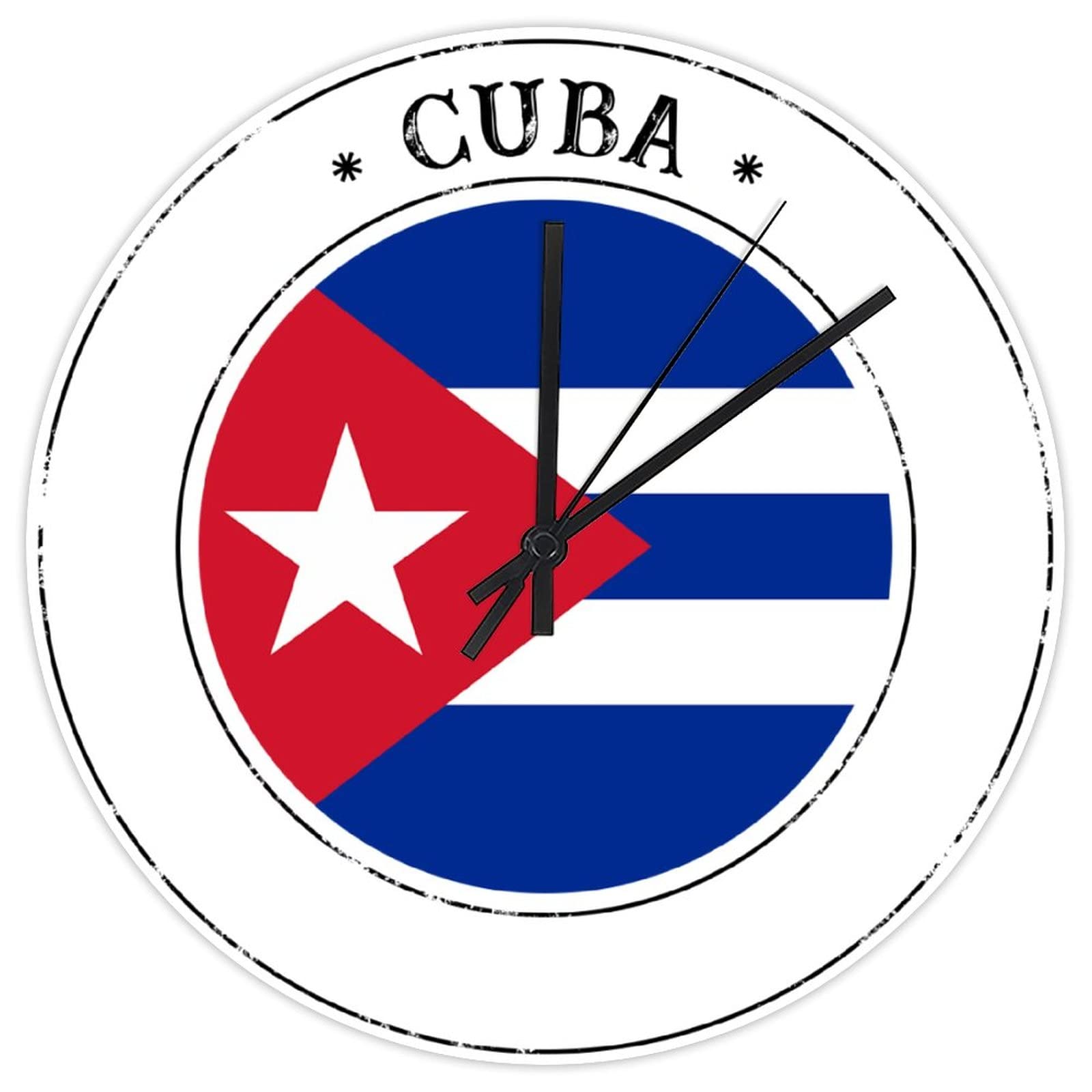 Horloge murale drapeau Cuba rustique : sublimez votre décoration de salon et cuisine