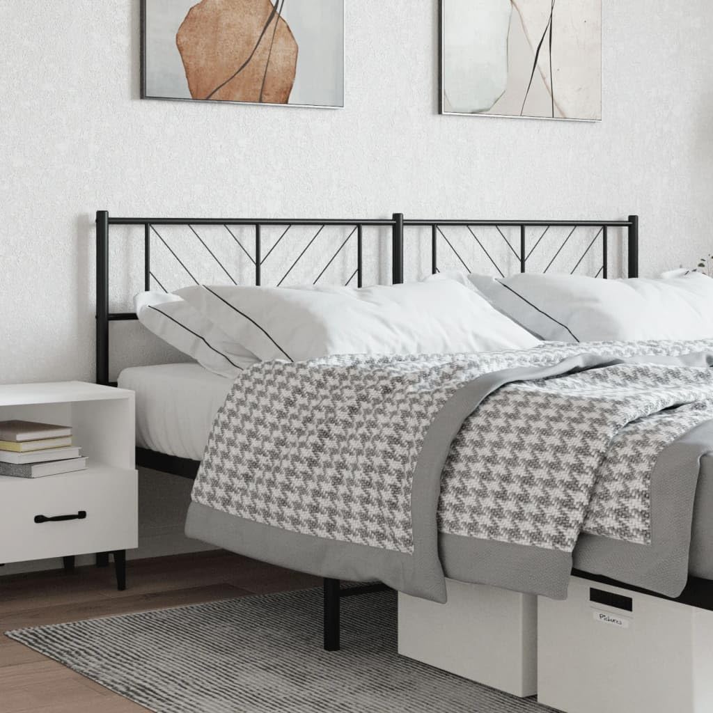 Testiera in metallo nero per letto da 200 cm, in acciaio verniciato a polvere, robusta headboard only, gambe stabili, montaggio a parete, moderno cabeceras de cama