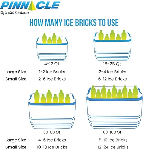 Miniatura 4 de Pinnacle - Bloques de hielo para enfriador, juego de 2  Paquetes de hielo multiusos para enfriadores de larga duración reutilizables recongelables
