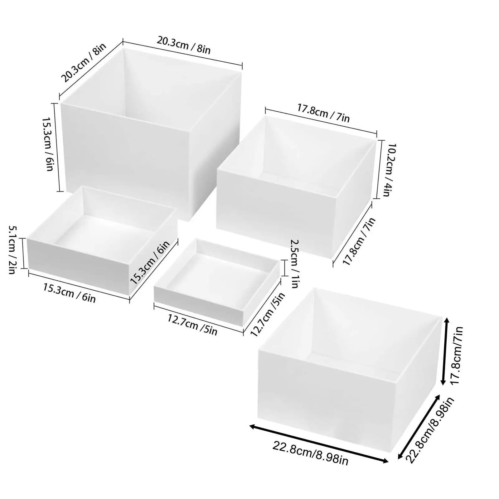 5 elevadores de Buffet con letreros, expositores cúbicos Multiusos, for Gemas, Bodas, Catering, Manualidades, Fiestas para Buffet