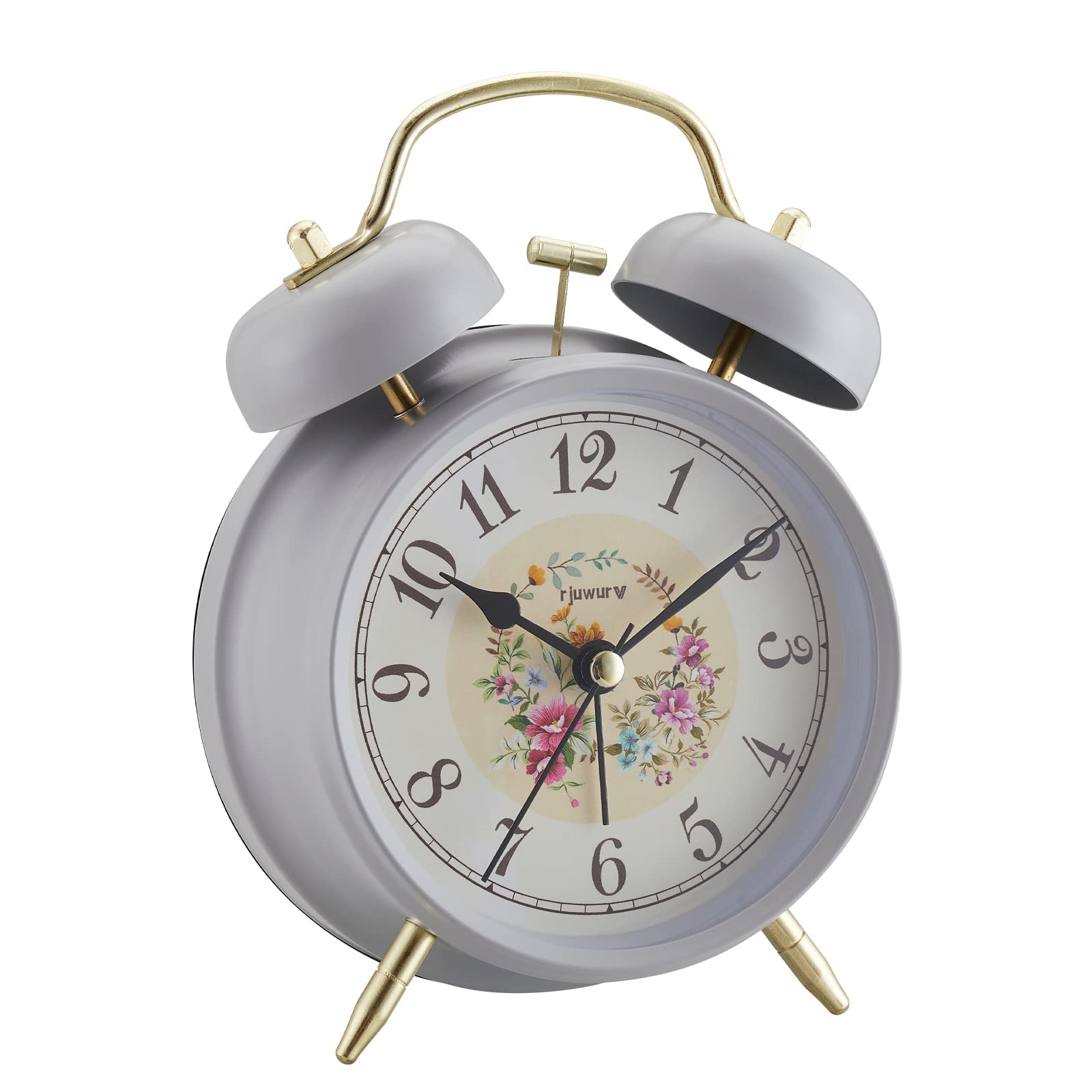 rjuwurv 4in Loud Alarm Twin Bell Alarm Clock Night Light Desk Clock Bedroom Alarm Clock Gray Rural