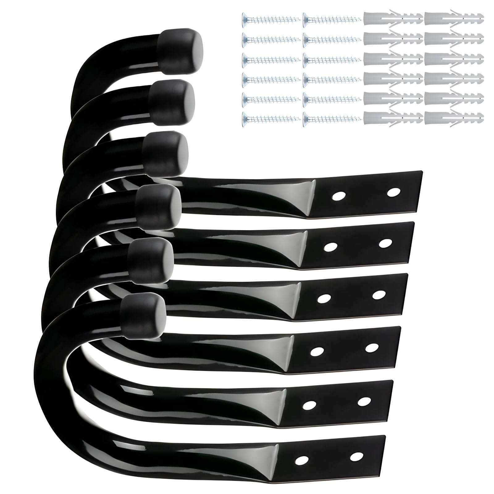 Hsioluted 12 Piece Heavy Duty Garage Hooks Set Strong Steel Construction Supports Up to 30KG Ideal for Organizing Tools Bikes and Ladders Ladder Hooks for Garage